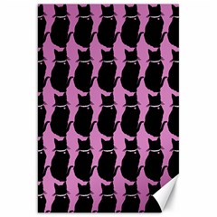 Cat Silouette Pattern Pink Canvas 20  X 30  by snowwhitegirl