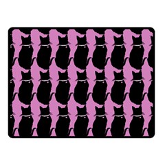 Cat Silouette Pattern Pink Fleece Blanket (small) by snowwhitegirl