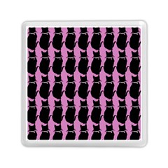 Cat Silouette Pattern Pink Memory Card Reader (square) by snowwhitegirl