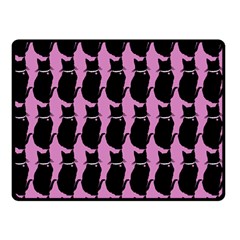 Cat Silouette Pattern Pink Double Sided Fleece Blanket (small)  by snowwhitegirl