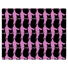 Cat Silouette Pattern Pink Double Sided Flano Blanket (medium)  by snowwhitegirl