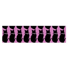 Cat Silouette Pattern Pink Satin Scarf (oblong) by snowwhitegirl