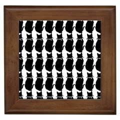 Cat Silouette Pattern Framed Tiles