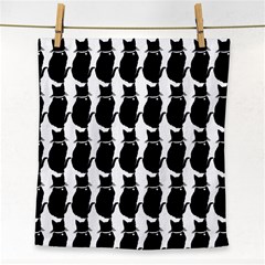 Cat Silouette Pattern Face Towel by snowwhitegirl