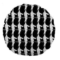 Cat Silouette Pattern Large 18  Premium Round Cushions by snowwhitegirl