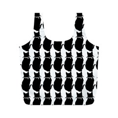 Cat Silouette Pattern Full Print Recycle Bag (m) by snowwhitegirl