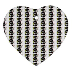 Cat Pirate Pattern Heart Ornament (two Sides)