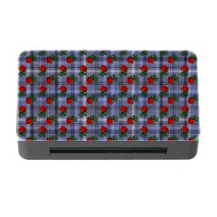 Roses Blue Plaid Memory Card Reader With Cf by snowwhitegirl