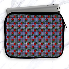 Roses Blue Plaid Apple Ipad 2/3/4 Zipper Cases by snowwhitegirl