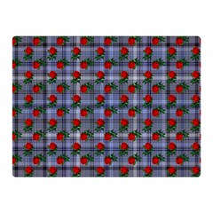 Roses Blue Plaid Double Sided Flano Blanket (mini)  by snowwhitegirl