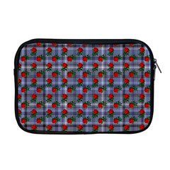 Roses Blue Plaid Apple Macbook Pro 17  Zipper Case by snowwhitegirl