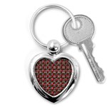 Roses Pink Plaid Key Chains (Heart)  Front