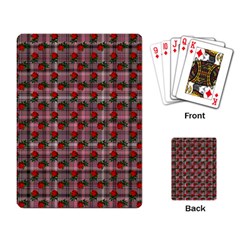 Roses Pink Plaid Playing Cards Single Design by snowwhitegirl