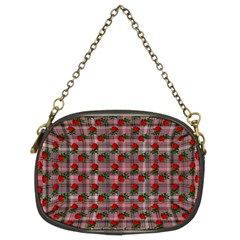 Roses Pink Plaid Chain Purse (two Sides) by snowwhitegirl