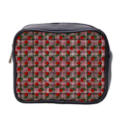 Roses Pink Plaid Mini Toiletries Bag (two Sides) by snowwhitegirl