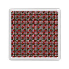 Roses Pink Plaid Memory Card Reader (square) by snowwhitegirl