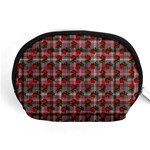 Roses Pink Plaid Accessory Pouch (Medium) Front