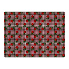 Roses Pink Plaid Double Sided Flano Blanket (mini)  by snowwhitegirl