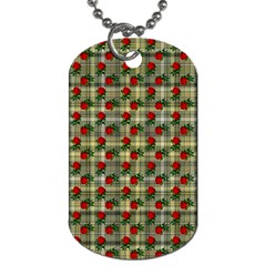 Roses Yellow Plaid Dog Tag (one Side) by snowwhitegirl