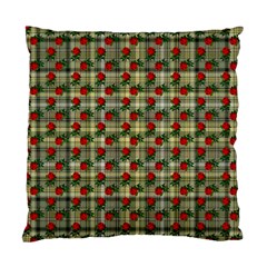 Roses Yellow Plaid Standard Cushion Case (one Side) by snowwhitegirl