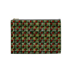 Roses Yellow Plaid Cosmetic Bag (medium) by snowwhitegirl