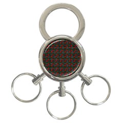 Roses Black Plaid 3-Ring Key Chains