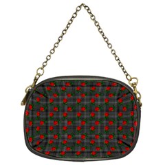 Roses Black Plaid Chain Purse (one Side) by snowwhitegirl