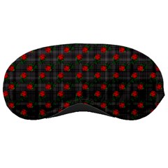 Roses Black Plaid Sleeping Masks