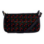 Roses Black Plaid Shoulder Clutch Bag Front