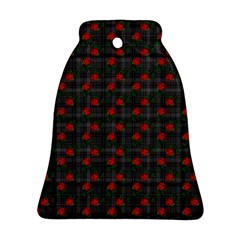 Roses Black Plaid Ornament (Bell)