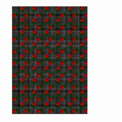 Roses Black Plaid Large Garden Flag (Two Sides)