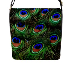 Peacock Feathers Flap Closure Messenger Bag (l) by snowwhitegirl