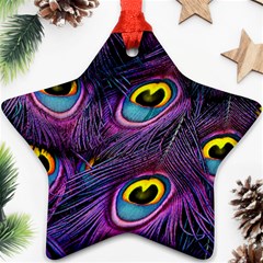 Peacock Feathers Purple Ornament (star)