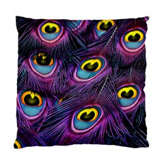 Peacock Feathers Purple Standard Cushion Case (one Side) by snowwhitegirl