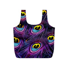 Peacock Feathers Purple Full Print Recycle Bag (s) by snowwhitegirl