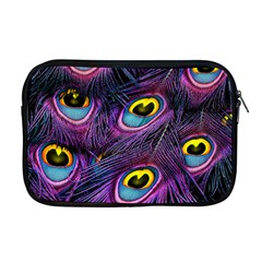 Peacock Feathers Purple Apple Macbook Pro 17  Zipper Case by snowwhitegirl