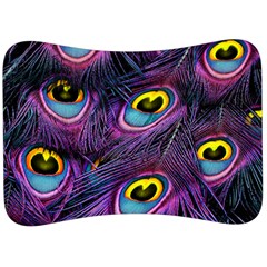 Peacock Feathers Purple Velour Seat Head Rest Cushion