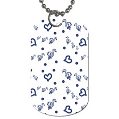 Duck Family Blue Pattern Dog Tag (one Side) by snowwhitegirl