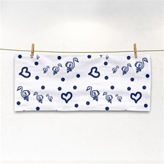 Duck Family Blue Pattern Hand Towel by snowwhitegirl