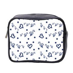 Duck Family Blue Pattern Mini Toiletries Bag (two Sides) by snowwhitegirl