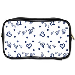 Duck Family Blue Pattern Toiletries Bag (one Side) by snowwhitegirl