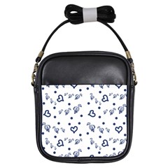 Duck Family Blue Pattern Girls Sling Bag by snowwhitegirl