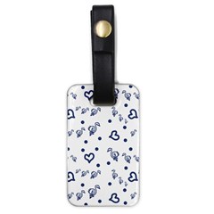 Duck Family Blue Pattern Luggage Tags (one Side)  by snowwhitegirl