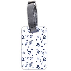 Duck Family Blue Pattern Luggage Tags (two Sides) by snowwhitegirl