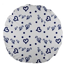 Duck Family Blue Pattern Large 18  Premium Round Cushions by snowwhitegirl