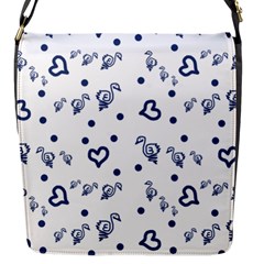 Duck Family Blue Pattern Flap Closure Messenger Bag (s) by snowwhitegirl