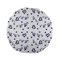 Duck Family Blue Pattern Standard 15  Premium Flano Round Cushions by snowwhitegirl