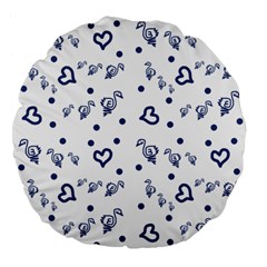 Duck Family Blue Pattern Large 18  Premium Flano Round Cushions by snowwhitegirl