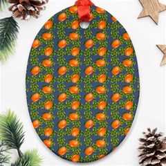 Mandarins Teal Blue Ornament (oval) by snowwhitegirl