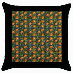 Mandarins Teal Blue Throw Pillow Case (black) by snowwhitegirl